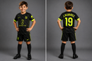 Kit Infantil Atlético de Madrid 2ª Equipación 2026/27 – Camiseta y Pantalón Negro Verde Neon