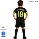 Kit Infantil Atlético de Madrid 2ª Equipación 2026/27 – Camiseta y Pantalón Negro Verde Neon