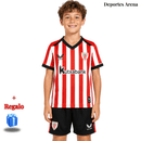 Conjunto Niño Athletic Club de Bilbao 1ª Equipación 2026/27 – Camiseta y Pantalón Rojiblanco