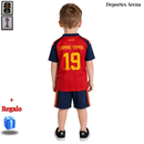 Conjunto Infantil España Copa del Mundo 2026 - Primera Equipación Roja