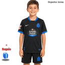 Conjunto Niño RC Deportivo de A Coruña 2ª Equipación 2026/27 – Camiseta y Pantalón Negro Azul