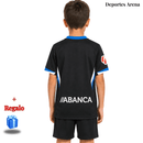 Conjunto Niño RC Deportivo de A Coruña 2ª Equipación 2026/27 – Camiseta y Pantalón Negro Azul