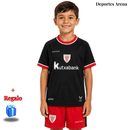 Conjunto Niño Athletic Club de Bilbao 2ª Equipación 2026/27 – Camiseta y Pantalón Negro Rojo