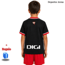 Conjunto Niño Athletic Club de Bilbao 2ª Equipación 2026/27 – Camiseta y Pantalón Negro Rojo