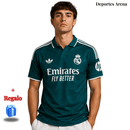 Camiseta Real Madrid 2ª Equipación 2026/27 – Visitante Verde Oscuro con Detalles Blanco