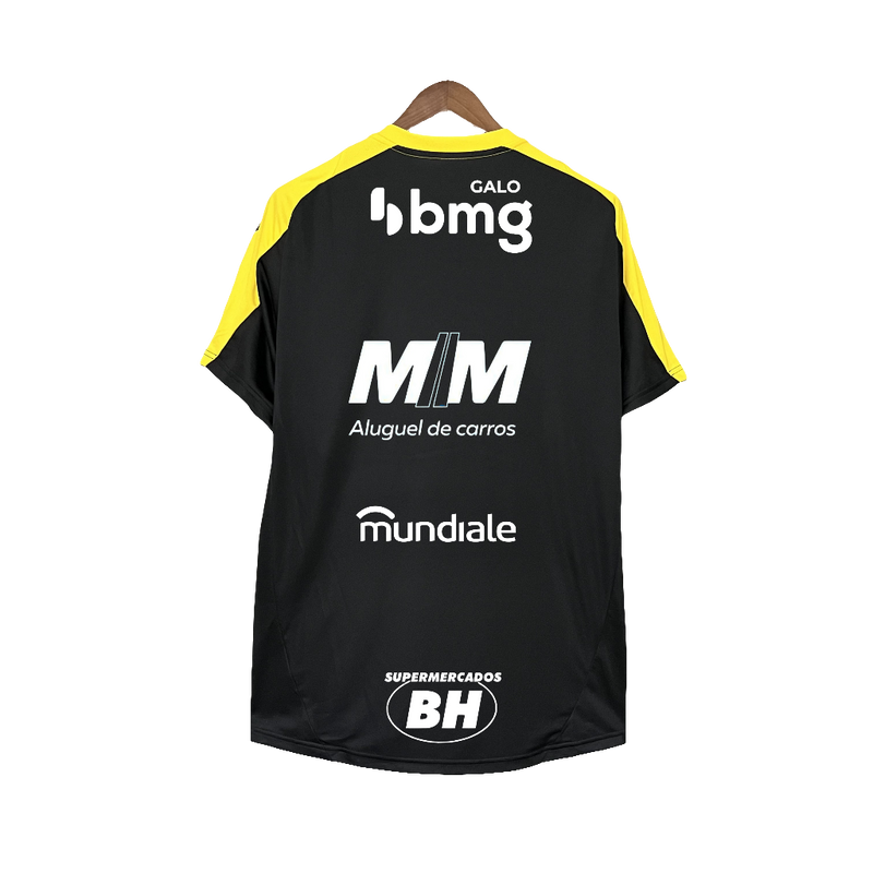 Camiseta Atlético Mineiro 25/26 Entrenamiento - Todos los Patrocinios - Negro - Versión Aficionado