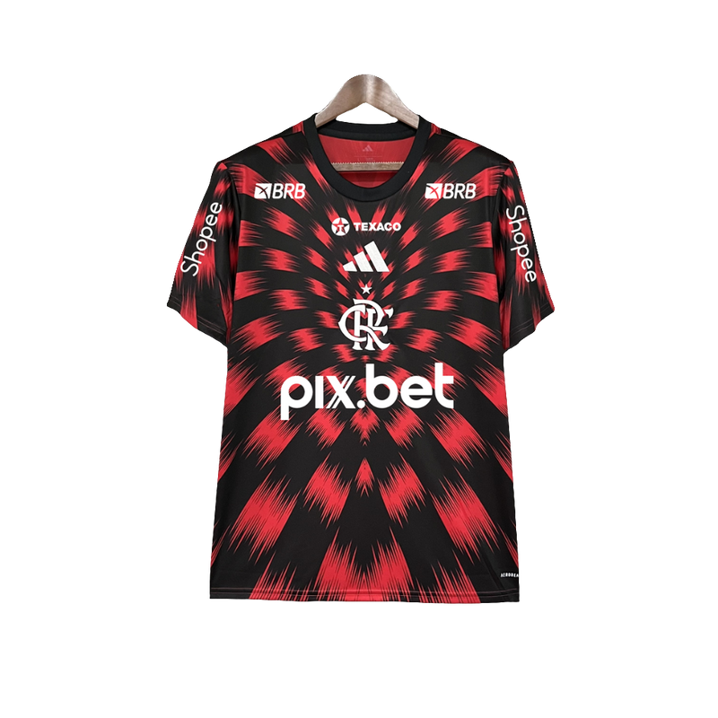 Camiseta Flamengo 25/26 Pre-Partido - Todos los Patrocinios - Versión Aficionado