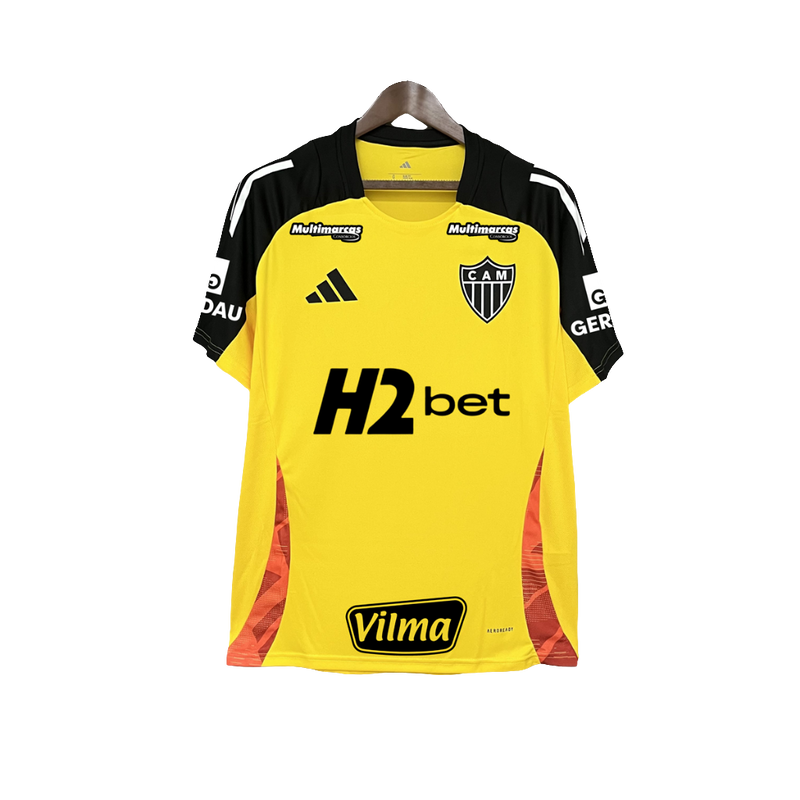 Camiseta Atlético Mineiro 25/26 Amarillo Entrenamiento - Todos los Patrocinios - Versión Aficionado