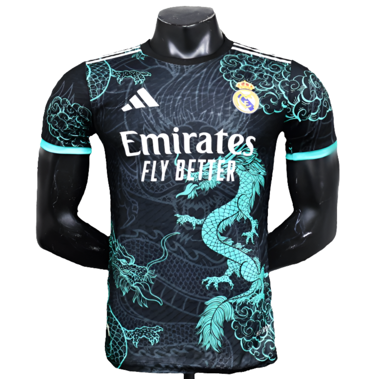 Camiseta Real Madrid 25/26 Edición Especial - Negro e Azul Claro - Versión Jugador