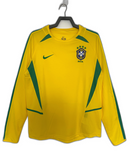 Camiseta Brasil 2002 I de Local - Manga Larga Versión Retro