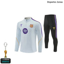Chándal Barcelona 2026/27 Blanco y Morado – frontal