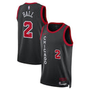 Camiseta NBA Lonzo Ball - Chicago Bulls - 23/24 - Negro - Edición Ciudad
