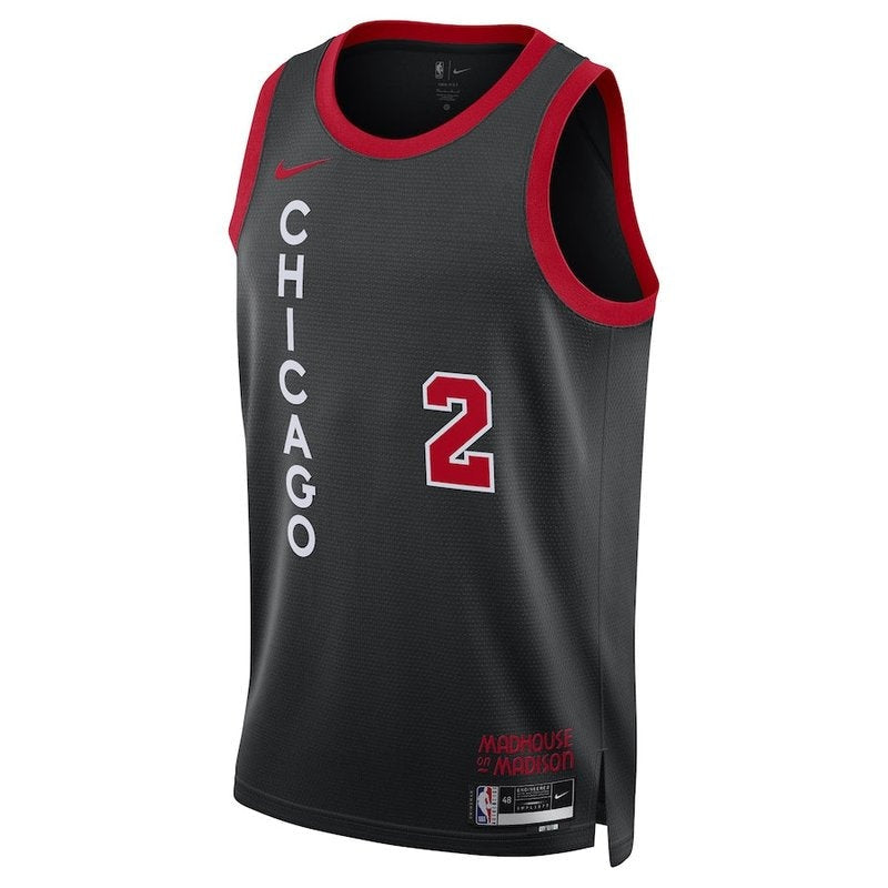 Camiseta NBA Lonzo Ball - Chicago Bulls - 23/24 - Negro - Edición Ciudad
