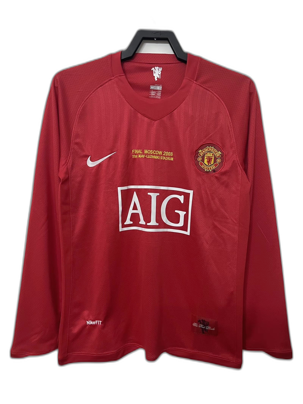 Camiseta Manchester United 07/08 I de Local - Manga Larga Versión Retro