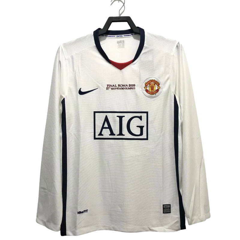 Camiseta Manchester United 08/09 II de Visitante - Manga Larga Versión Retro