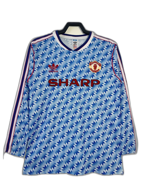 Camiseta Manchester United 90/92 II de Visitante - Manga Larga Versión Retro