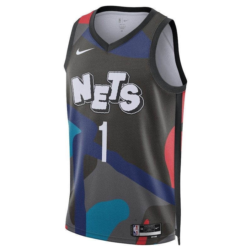 Camiseta NBA Mikal Bridges - Brooklyn Nets - 23/24 - Negro - Edición Ciudad